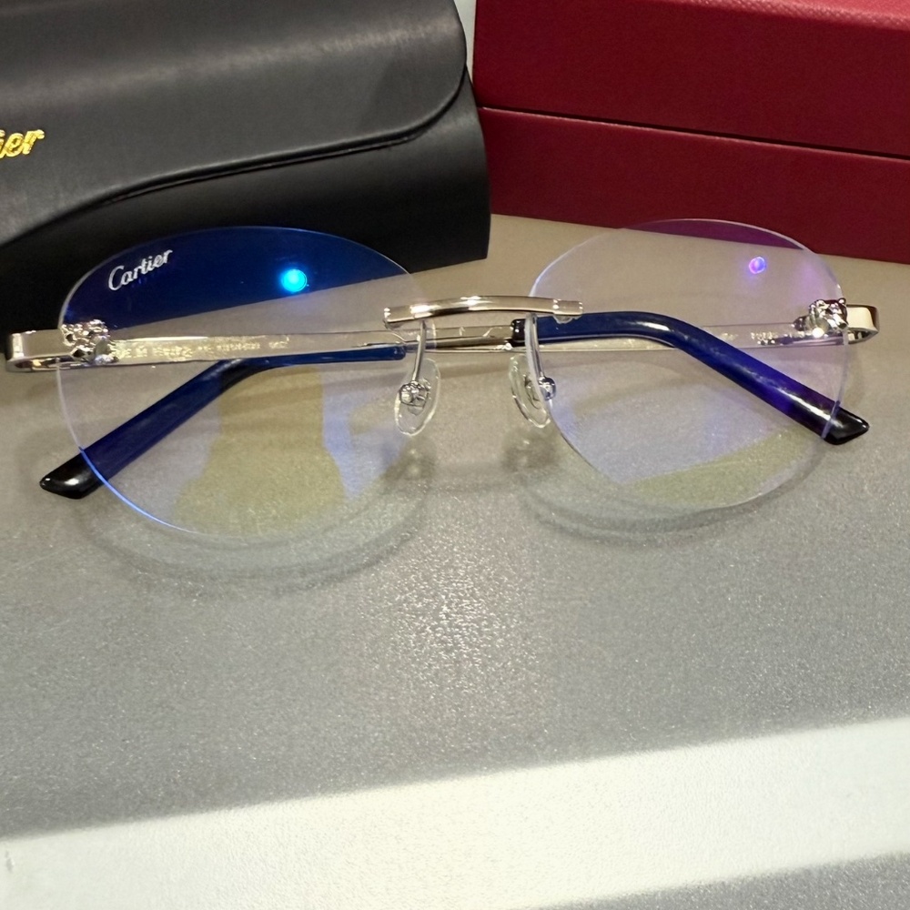 Cartier Glasses Clear Rimless Lenses Great Condition